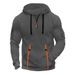 Men's Fashion Hooded Sweatshirt – Trendy Zip-Up Pullover With Multi-Pockets, Slim Fit Casual Jumper (Black/Light Gray/Dark Gray/Green/Navy, S-XXL)_viptrois.com