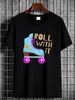 ROLL WITH IT Retro Roller Skate Large Capacity Backpack Print Backpacks Top For Everyday Wear Streetwear Soft Breathable Graphic Casual_viptrois.com