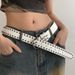 White Punk Style Y2K For Women New Summer Rivet Women's Versatile Decorative Jeans Wide Belt_viptrois.com
