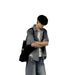 Men's Clothing Denim Suit Ripped Deconstructed Shoulder Pad Shirt Suit Ripped Pants Short Sleeves Trend_viptrois.com