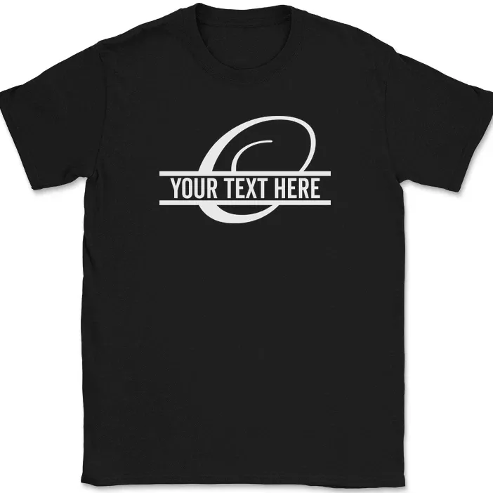Letter O Monogram Your Text Here Custom T-Shirt Mens Womens Tees Top Personalize Family Tee_viptrois.com