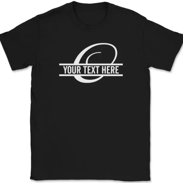 Letter O Monogram Your Text Here Custom T-Shirt Mens Womens Tees Top Personalize Family Tee_viptrois.com