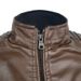 Loom Men Autumn Winter European And American Casual Stand Collar Motorcycle Men's Leather Jacket_viptrois.com