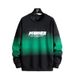 Men's Clothing Spring And Autumn Gradient Color Round Neck Long Sleeve Top Youth Large Size Loose Casual Sweater_viptrois.com