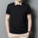 Summer Polo Shirt With Lapel, Solid Color, Casual Men's Short Sleeved T-shirt, Business Korean Version, Slim Fitting_viptrois.com