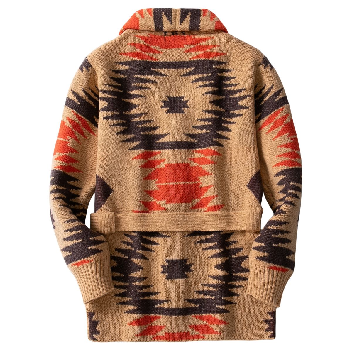 Loom European American Cross-Border Men's Clothing Autumn And Winter Heavy Jacquard Sweater Mid-Length Open Front Lace-Up_viptrois.com