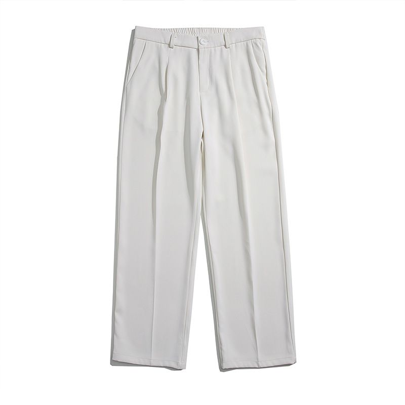 Men's Clothing Loose Straight Floor Length Wide Leg Suit Casual Trousers_viptrois.com