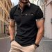 Men's Clothing 2025 Summer New Men's Short Sleeved T Shirts Fashion Plaid Color Matching T Shirts Men's Lapel Polo Shirts_viptrois.com