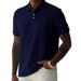 Men's Solid Color Lapel Polo Shirt Short Sleeve Front Button Casual Daily Versatile Tops for Business And Travel_viptrois.com