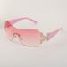 Y2k Millennium Style All In One Windproof Sunglasses For Women Fashionable Large Curve Diamond Frameless Sunglasses For Women_viptrois.com