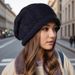 Women's Hats Winter Hat, Fashionable And Versatile, Large Head Circumference, Knitted Wool Hat, Warm, Loose, Pile Hat_viptrois.com