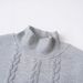 Men's Chunky Knit Sweater - High Neck Cable Knit Pullover, Oversized Fit, Warm & Stylish, 6 Colors (White/Light Gray/Black/Light Blue/Orange/Khaki)_viptrois.com
