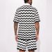 Men's clothing Summer men's sports suit woolen short-sleeved shirt casual shorts wave pattern hot sale_viptrois.com
