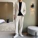 Spring And Autumn New Men's Thin Suit Jacket With A Casual Feel, Light And Mature Style, Small Suit Set With Loose Fit, Cool And Trendy Style_viptrois.com