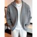 Loom Russian Ozon High-End Simple Solid Color Zipper Knitted Cardigan Men's Retro Lazy Loose High-Neck Sweater_viptrois.com