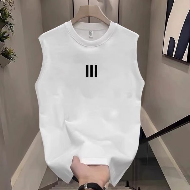 Men's Clothing Summer Loose Outer Wear Sleeveless T Shirt Boys Casual Wide Shoulder Waistcoat Top_viptrois.com