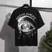 Straight Creative Eye Of The Earth Multi Color Cotton Street Trendy Men's T-shirt_viptrois.com