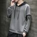Men's Hooded Sweatshirt Long Sleeve Pullover Casual Loose Fit Unisex Fleece-Lined Streetwear Top For Autumn Winter_viptrois.com