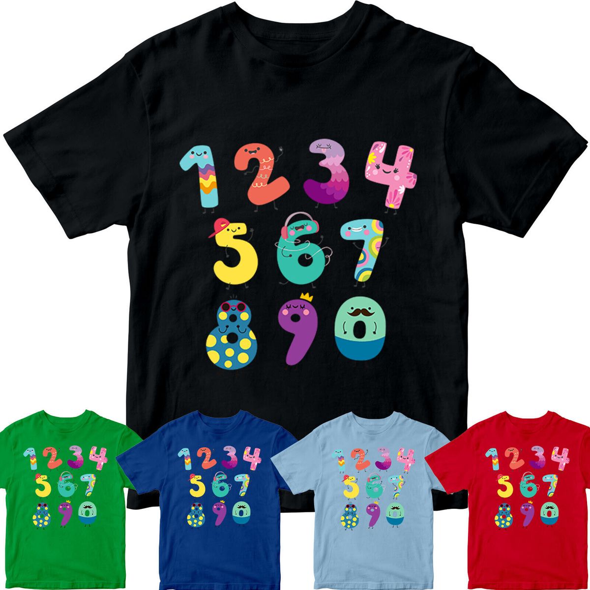 Number Day 100% Cotton T-shirt Mens Tees Tops National Maths Day School Boys Girl Top #ND #27_viptrois.com