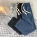 Men's Clothing New Style Drawstring Elastic Wide Leg Trousers Loose High Street Straight Trousers Ins Trendy Casual Trousers_viptrois.com