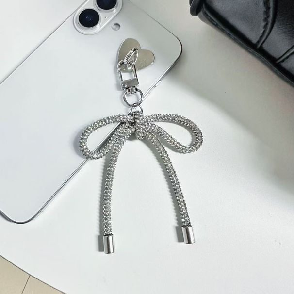 Fashionable Rhinestone Bow Pendant Keychain Bag Mobile Phone Case Pendant_viptrois.com
