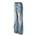 Men's Clothing Men's And Women's High End Washed Blue Design Men's Loose Flared Jeans_viptrois.com