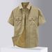 Men's Clothing Comfortable Large Size Solid Color Workwear Short Sleeved Shirt Men_viptrois.com