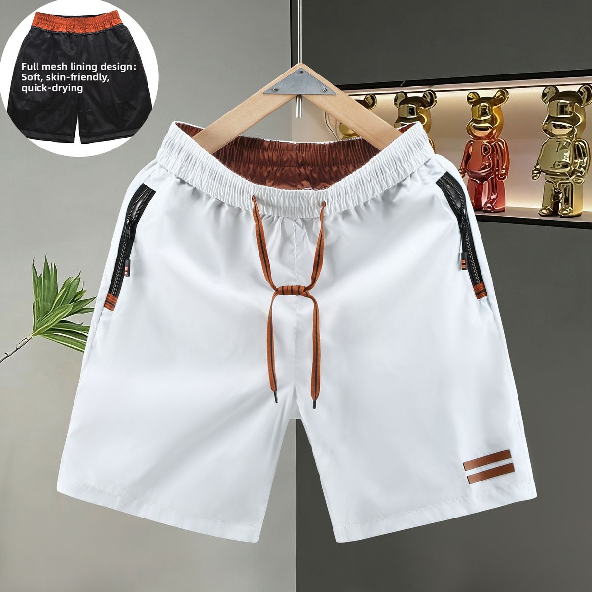 Men's Summer Beach Shorts 5 Point Casual Running Sports Straight Leg_viptrois.com