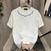 Men's Clothing Summer Cotton T Shirt Short Sleeve Men's Versatile Style Simple American Print Casual High Street Fashion Half Sleeve Heavy Top_viptrois.com