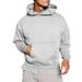 Men's Clothing Men's Solid Color Hooded Sweatshirt - American Style Workout Pullover With Kangaroo Pocket_viptrois.com
