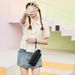 Women's New Diamond Quilted Wallet - Long RFID Blocking Card Holder With Pom Pom & Studs (Crossbody Purse For Women)_viptrois.com