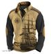 Loom Loom 2023 Cross-border European And American Ethnic Style 3D Printed Half-zip Men's Sweatshirt_viptrois.com