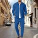 Men's Waffle-Knit Lounge Set – Long Sleeve Crewneck & Jogger Pants (S-XXXL) | Poly-Cotton Blend Two-Piece In 5 Colors (Navy/Charcoal)_viptrois.com