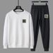 Men's Clothing Spring And Autumn Casual Sports Suit Jacket Cropped Pants Round Neck Sweatshirt Long Sleeved Pants Sports Suit_viptrois.com