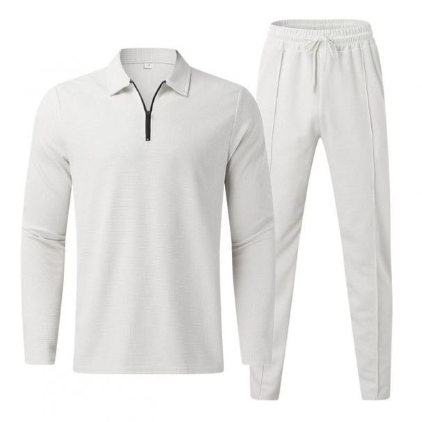 Men's Sporty Casual Two Piece Set Long Sleeved Pants Spring Autumn_viptrois.com