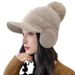 LazyZoom Women's Winter Knitted Hat With Scarf, Thickened Fleece-lined Warmth And Windproof, Ear Protection, Suitable For_viptrois.com