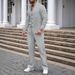 Autumn Men's New Waffle Solid Color Stand Collar Cardigan Shirt Long Sleeve Trousers Suit_viptrois.com