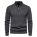 1 Cross-Border Stand Collar Cotton Sweater Casual Half-Zip Solid Color Pullover High-Quality Men's Knitwear_viptrois.com