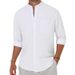 Men's Clothing Men's Casual Linen Shirt Men's Trendy Cross Border Style_viptrois.com