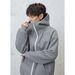 Nordmann Heavyweight Textured Woolen Hooded Sweatshirt For Men, Autumn American Retro Color-Block Zipper Couple Cardigan Jacket_viptrois.com