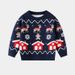 Cozy Christmas Kids Sweater With Reindeer & Snow House Print - Soft Knit Pullover For Boys & Girls (3Y-7Y, 90-130cm)_viptrois.com
