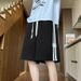 Men's Striped Athletic Shorts Color Block Design Summer High Street Style Trendy Brand Versatile Casual Mid-Length Five Point Pants_viptrois.com