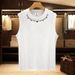 Men's Clothing Pure Cotton Sleeveless T Shirt Men's Vest Summer Waistcoat Wide Shoulder Loose Basketball Hurdles Fitness Sports Cotton Sweatshirt_viptrois.com