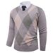 Pure 2025 Autumn Winter New M's Casual Sweater Trdy Brand Fashion Argyle Pattern Half Turtleck Knitted Base Shirt For_viptrois.com