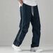 Men's Durable Quick Drying Striped Sports Pants Summer Style Breathable Casual Drawstring Straight Leg in Stock_viptrois.com