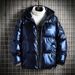 Men's Clothing Men's Clothing, Glossy Fabric, Down Filled Cotton Coat, Trendy Brand, Cropped Style, Heavy And Fluffy, US Letter Pattern Jacket._viptrois.com
