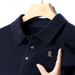 Autumn And Winter Light Luxury Men's Cashmere Sweater Winter Business Leisure Versatile Solid Color Lapel Embroidered Sweater_viptrois.com
