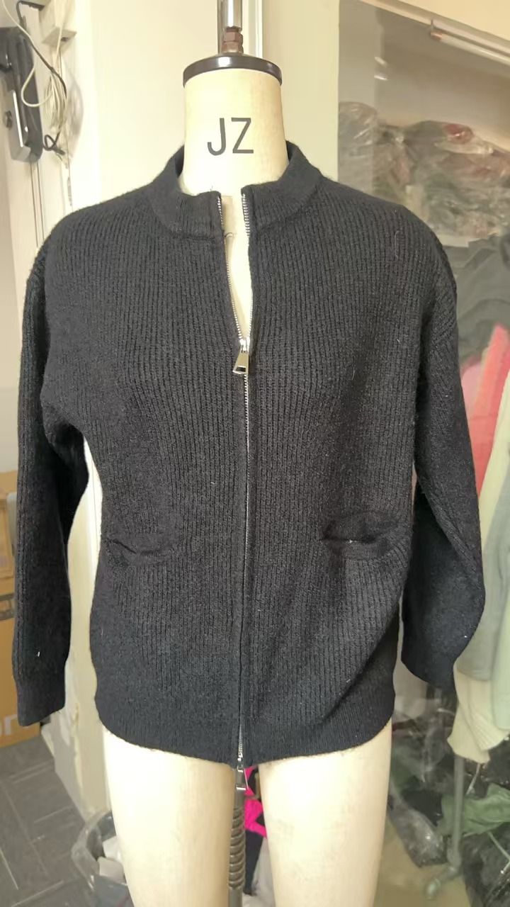 Women's Casual Zip-Up Sweater Cardigan - Soft Cotton Blend, Loose Fit, Long Sleeve, Round Neck, Solid Color (Gray/) Versatile Layering For Fall_viptrois.com