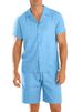 Men's Casual Button-Up Short Sleeve Shirt & Drawstring Shorts Set – Breathable Summer Beach & Office Wear (Lightweight Travel Outfit)_viptrois.com
