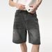 Men's Clothing Summer Ink Splashed Design Loose Wide Leg Black And Gray Jeans_viptrois.com